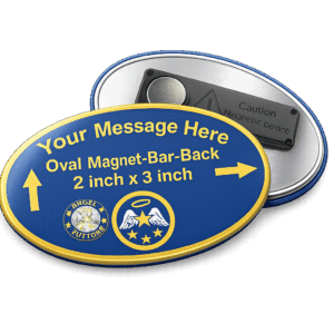 Rounded Rectangle 2x3 inch, Magnet bar-back