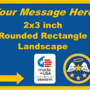 Rounded Rectangle 2x3 inch, Pin-Back