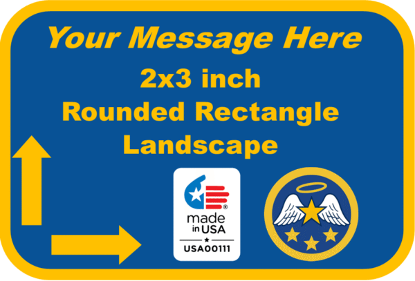 Rounded Rectangle 2x3 inch, Mirror-Back