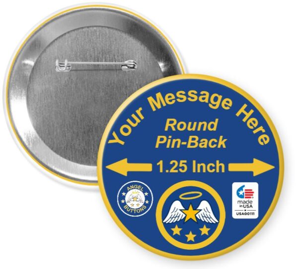 Round, 1.25 inch, Pin-Back
