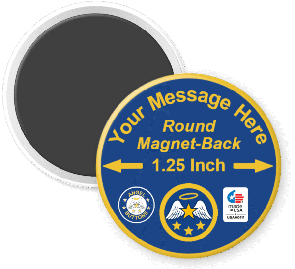 Round, 1.25 inch, Magnet-Back
