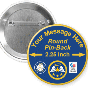 Round, 2.25 inch, Pin-Back
