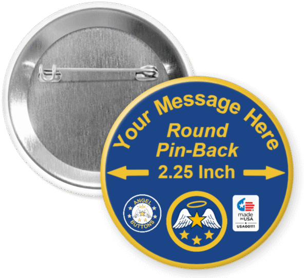 Round, 2.25 inch, Pin-Back