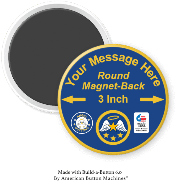 Round, 3 inch, Magnet-Back
