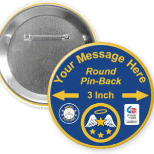 Round, 3 inch, Pin-Back